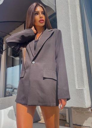 Крутой пиджак в стиле oversize черный базовый пиджак чернний