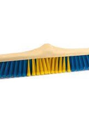 Щітка жовто-блакитна для прибирання з дерева, для підмітання та миття коврів, з різьбою