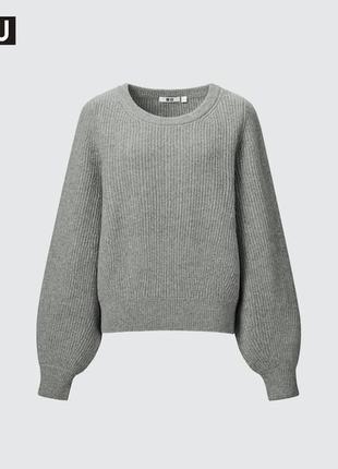 Uniqlo. объемный свитер из шерсти ягненок2 фото