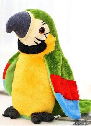 Папуга, що говорить, повторюшка червоний,зелений,синій parrot talking