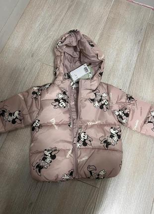 Куртка девочке розовая минные маус деми 92, 98, 104 от hm4 фото