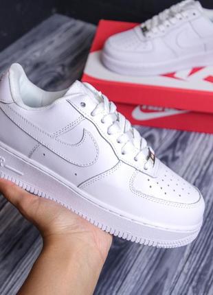 Распродажа! nike air force 1 mid кроссовки белые женские кожаные топ качество найк форс кеды кожа весенние осенние демисезонные демисезонные