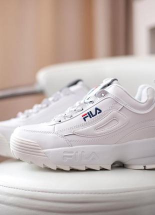 Распродажа! fila disruptor кроссовки женские кожаные отличное качество белые на танкетке весенние осенние демисезонные демисезонные отменное качество низкая кожа5 фото