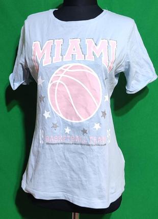 Женская футболка баскетбол miami, размер женский s, детский 13-14 лет
