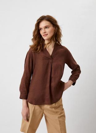 Льняная рубашка с рукавом 3/4 премиум класса