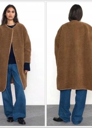 Zara пальто, куртка, лёгкая шубка тедди, шуба4 фото
