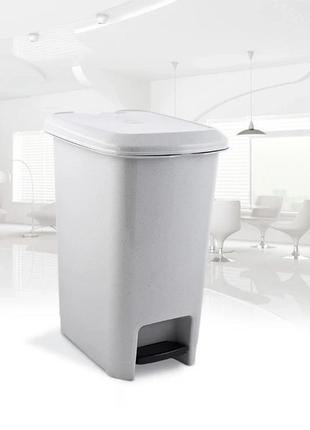 Педальне відро slim 15 л dunya сірий для утилізації сміття для домашнього використання