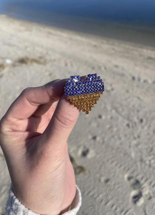 Брошь патриотическая в виде сердца