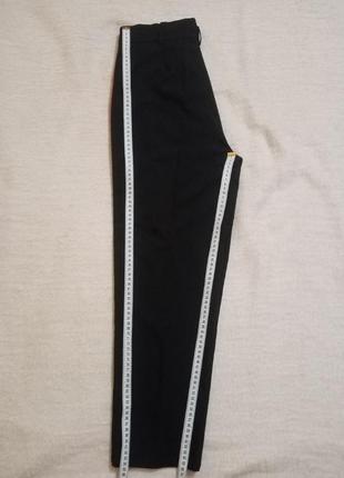 Штаны брюки классические прямые чёрные женские с лампасами8 фото