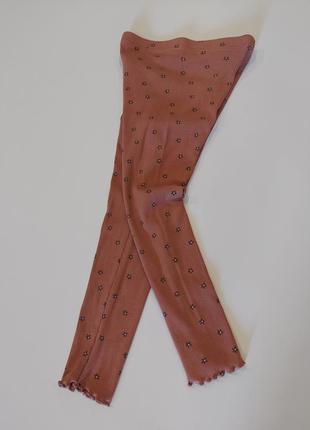 Лосины в мелкий рубчик с ромашками шоколадно-карамельного цвета george 5-6 лет1 фото