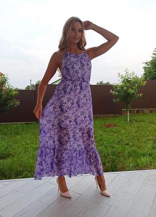 Шифоновое воздушное платье летнее на подкладке