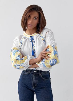Очаровательная женская вышитая блузка (рубашка вышиванка)3 фото