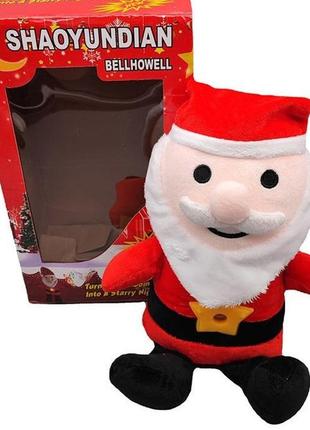 Детская плюшевая игрушка санта клаус ночник-проектор звёздного неба star bellу dream lites