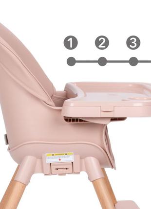 Деревянный стульчик для кормления 4в1 eatan wood pink розовое7 фото