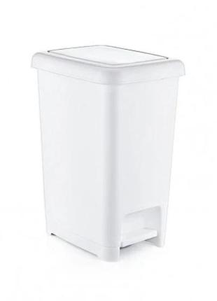 Педальне відро slim 25 л dunya біле для утилізації сміття для домашнього використання