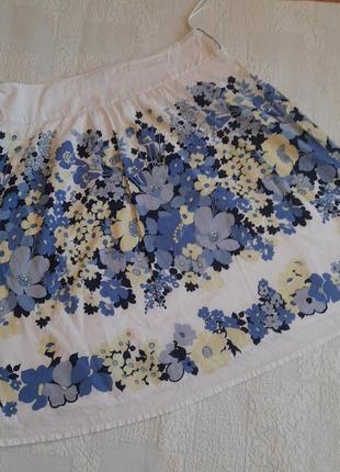Отличная котоновая  юбка в цветочный принт.4 фото