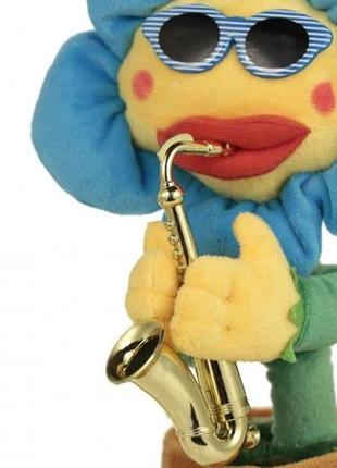 Электрический танцующий поющий цветок-саксофонист| музыкальная детская игрушка