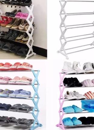 Устойчивая подставка органайзер для хранения обуви shoes shelf на 15 пар белый2 фото