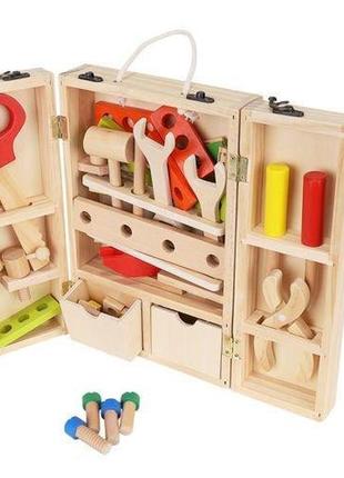 Набор детских инструментов деревянный в чемоданчике kruzzel5 фото