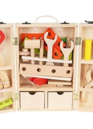 Набор детских инструментов деревянный в чемоданчике kruzzel