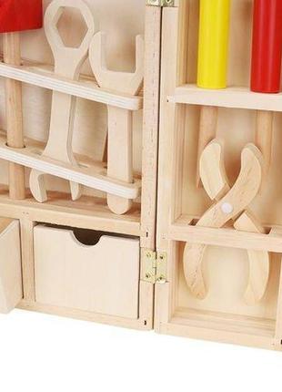 Набор детских инструментов деревянный в чемоданчике kruzzel6 фото