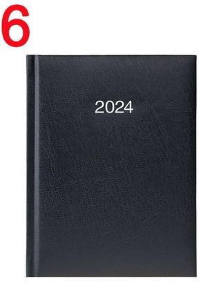 Щоденник датований 2024 рік, а6 формату, чорний, 184 аркушів brunnen miradur