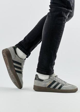 Мужские кроссовки adidas spezial замшевые серые с черным адидас спешл весенние осенние (b)6 фото