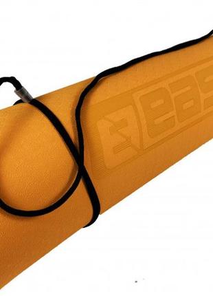 Коврик для йоги и фитнеса easyfit tpe+tc 6 мм двухслойный + чехол оранжевый с черным2 фото