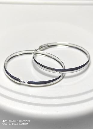 Серебряные серьги-кольца "конго" д-30 мм1 фото