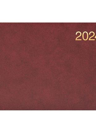 Щотижневик кишеньковий датований 2024 рік, а6 формату, бордовий, 144 аркуши brunnen miradur