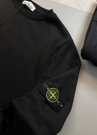 Мужской свитшот stone island черный весенний осенний мужская кофта стон айленд без капюшона с патчем (b)6 фото