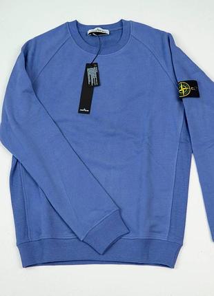 Мужской свитшот stone island фиолетовый весенний осенний кофта без капюшона стон айленд с патчем (b)