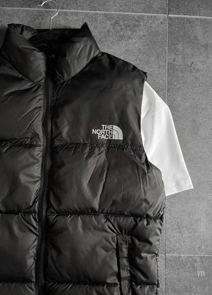 Мужская жилетка the north face черная безрукавка зе норд фейс на пуху весенняя осенняя (b)3 фото