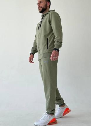 Мужской спортивный костюм under armour олива весенний осенний комплект андер армор демисезонный (b)3 фото