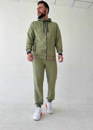 Мужской спортивный костюм under armour олива весенний осенний комплект андер армор демисезонный (b)