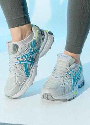 Жіночі кросівки asics gel-kahana 8 текстильні бігові асікс гель кахана зі шкіряними вставками сірі (b)4 фото