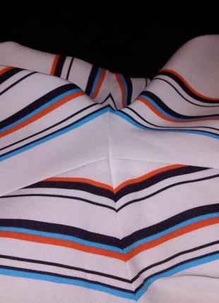 Шикарные,белые брюки в разноцветную полоску,высокая посадка,большого размера,германия8 фото