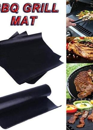 Гриль мат портативний 33 * 40 см bbq grill sheet з антипригарним покриттям6 фото