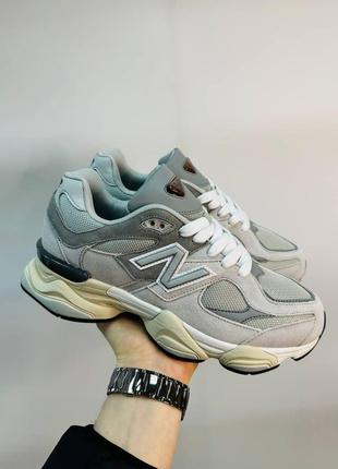 Чоловічі кросівки new balance 9060 сірі нью баланс весняні осінні замшеві (b)