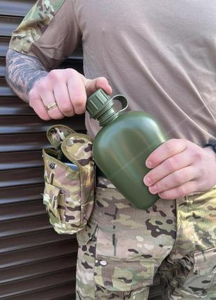 Фляга військова пластикова в чохлі мультикам +кружка з тримачем1 фото
