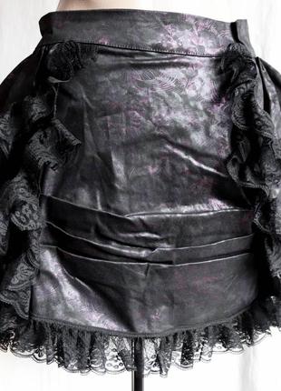 Готическая юбка брендовая с бантом кружево рок стиль бурлеск стимпанк винтаж ретро готика phaze l 48