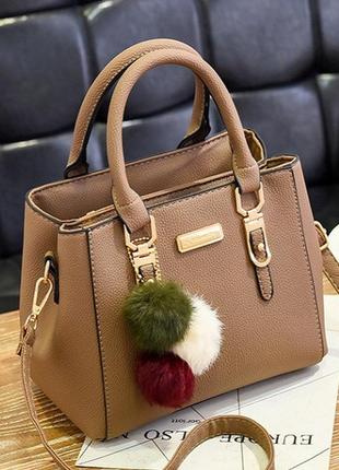 Модная сумка , стильная женская мини сумочка на плечо коричневый