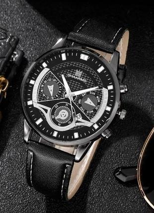 Подарунковий набір для чоловіків: наручний годинник з 2 стильними браслетами - діам. 4,1 см довж. 24 см, шир рем 2 см без коробки.4 фото