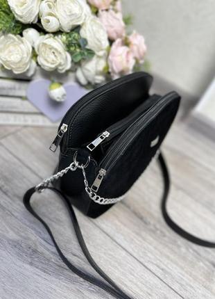 Женская черная сумочка замшевая3 фото