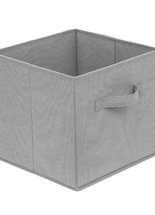 Текстильный ящик, короб для хранения, корзина для хранения с ручками светло серый