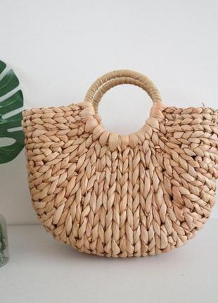 Соломенная сумка с ручками luxury small