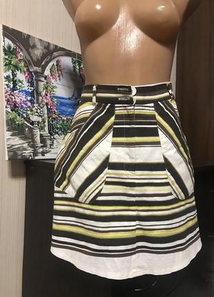 Юбка мини в полоску коттон