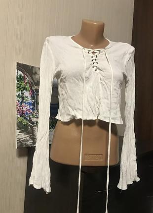 Белая блуза топ на завязках