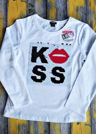 Біла кофта для дівчинки з паєтками-перевертнями kiabi, (110 см)