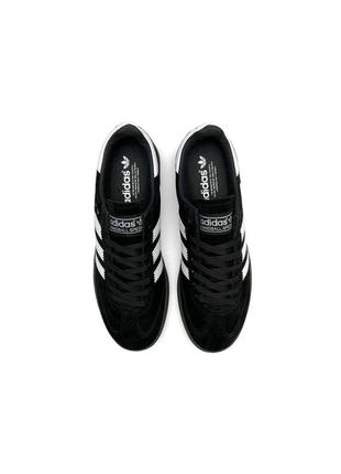 Мужские кроссовки adidas spezial замшевые черные с белым адидас спешл весенние осенние (b)4 фото